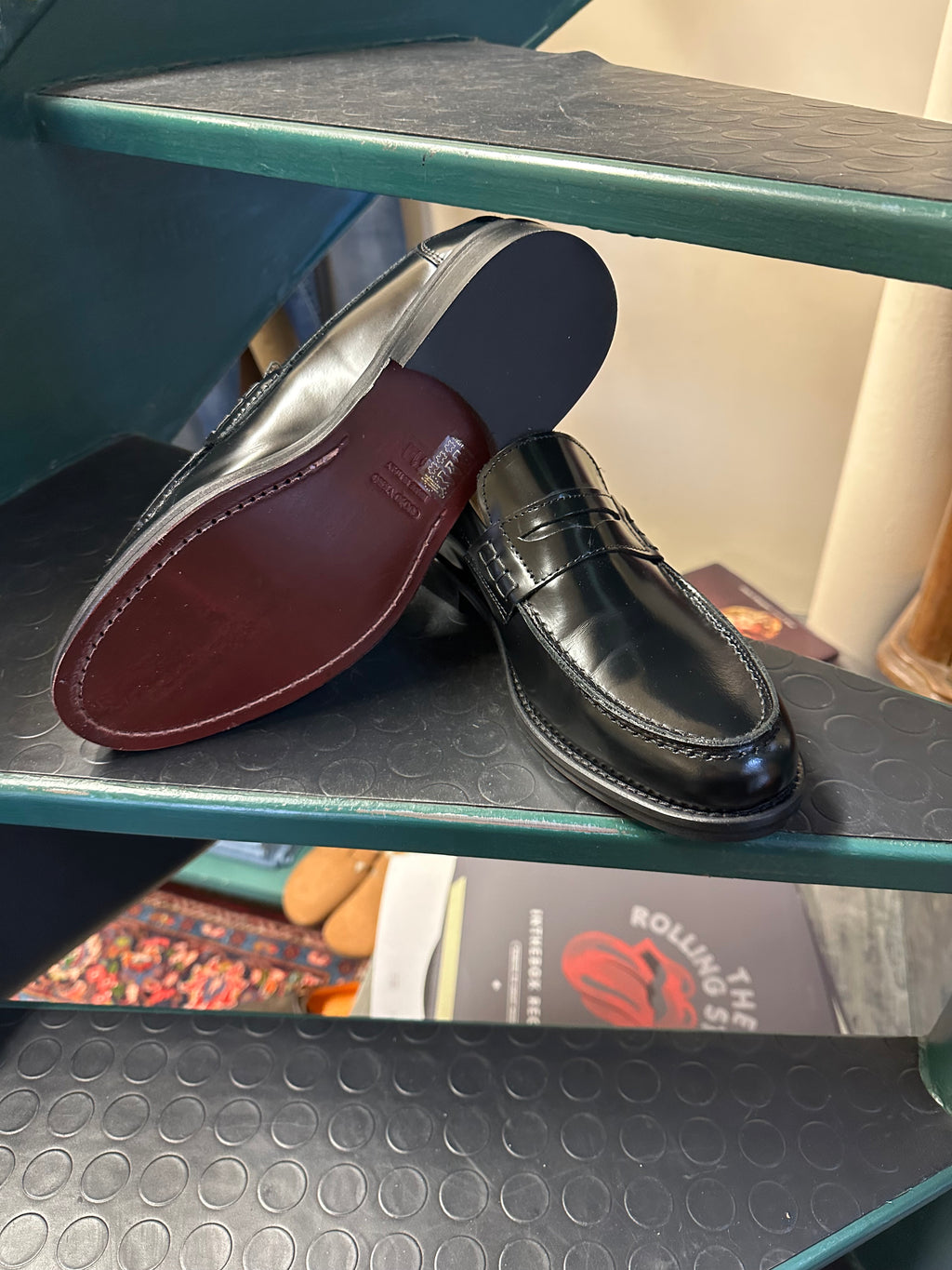 Mocassino college artigianale fondo cuoio