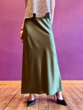 Long satin skirt