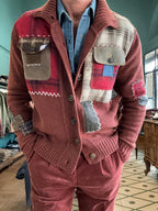 Cardigan in lana con patch