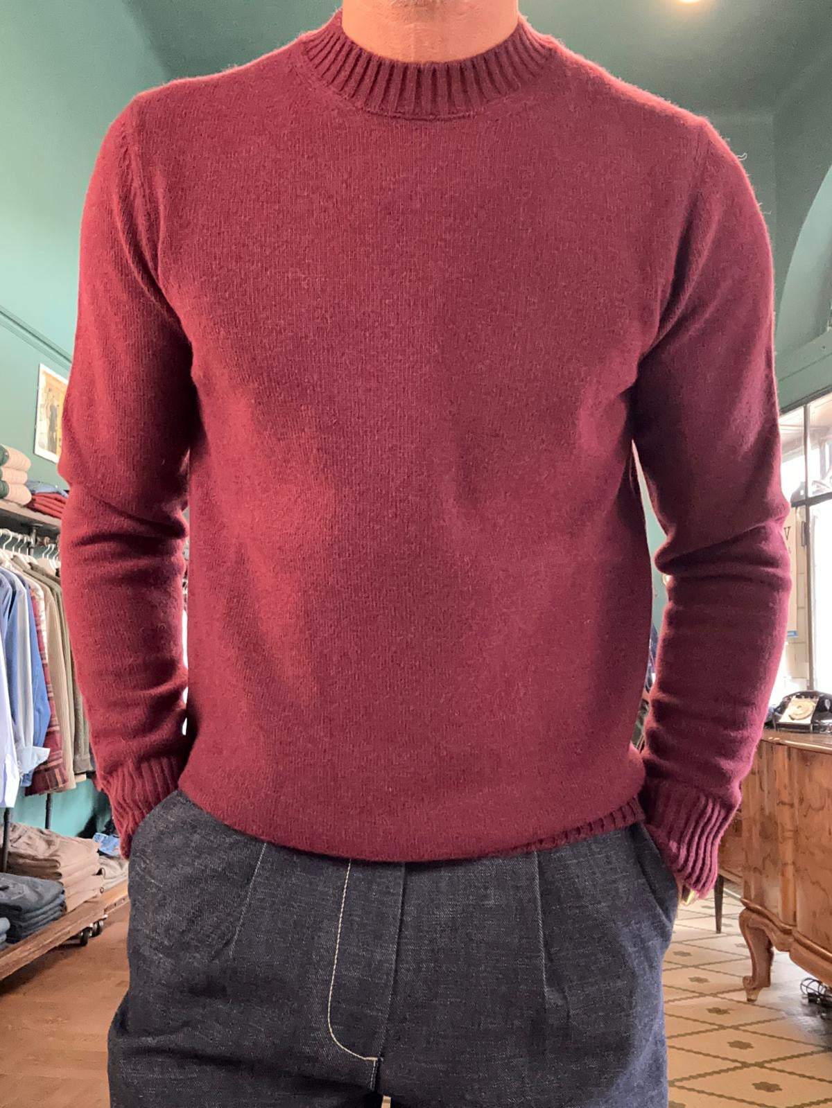 Maglione girocollo “Mario” 100% made in italy in lana