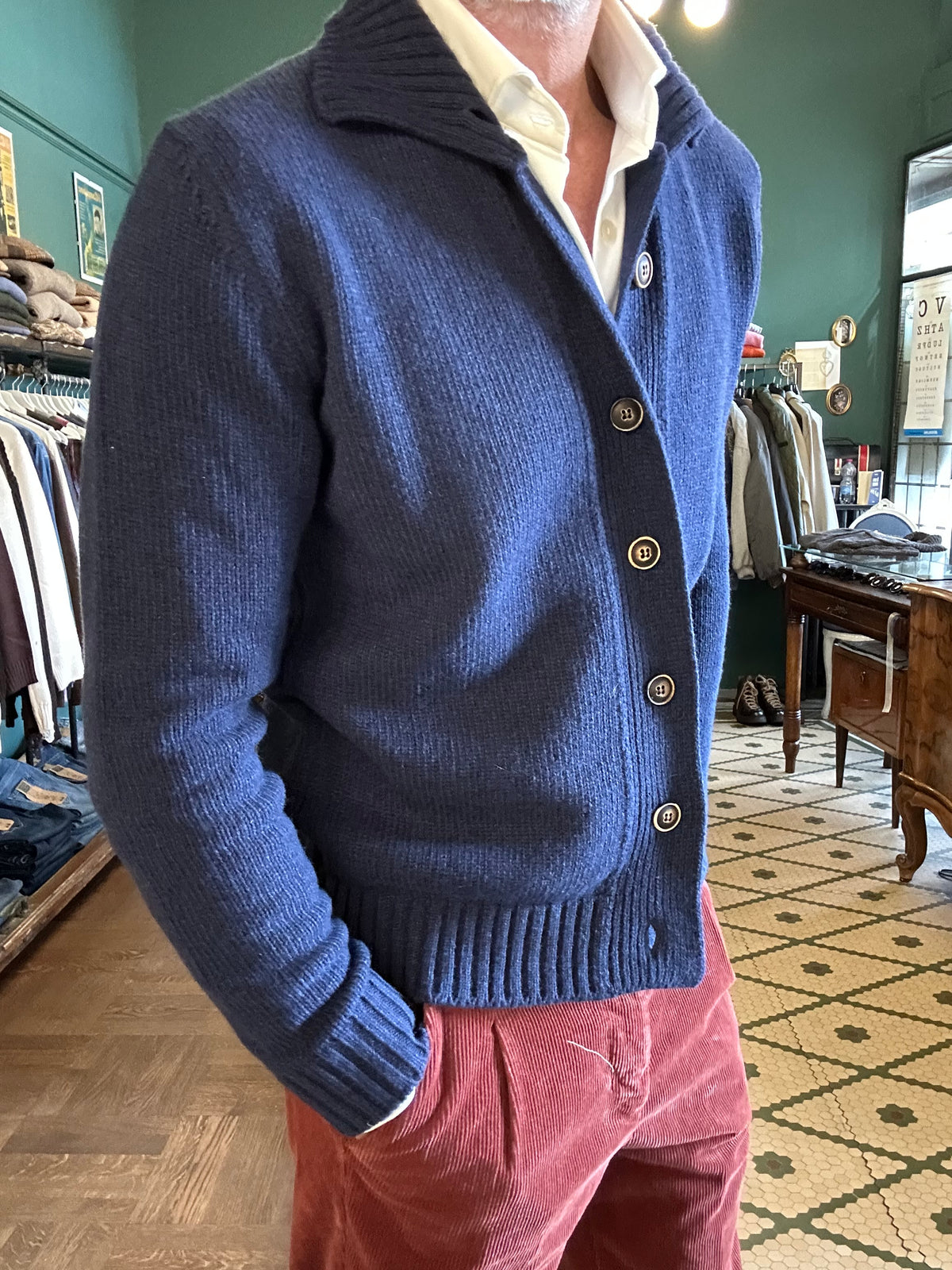 Cardigan giacca 80% lana