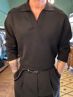 Oversize stretch polo shirt