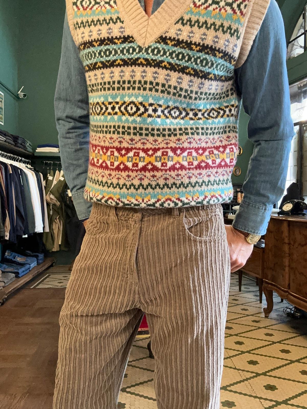 Pantalone Teide loose fit in velluto a coste