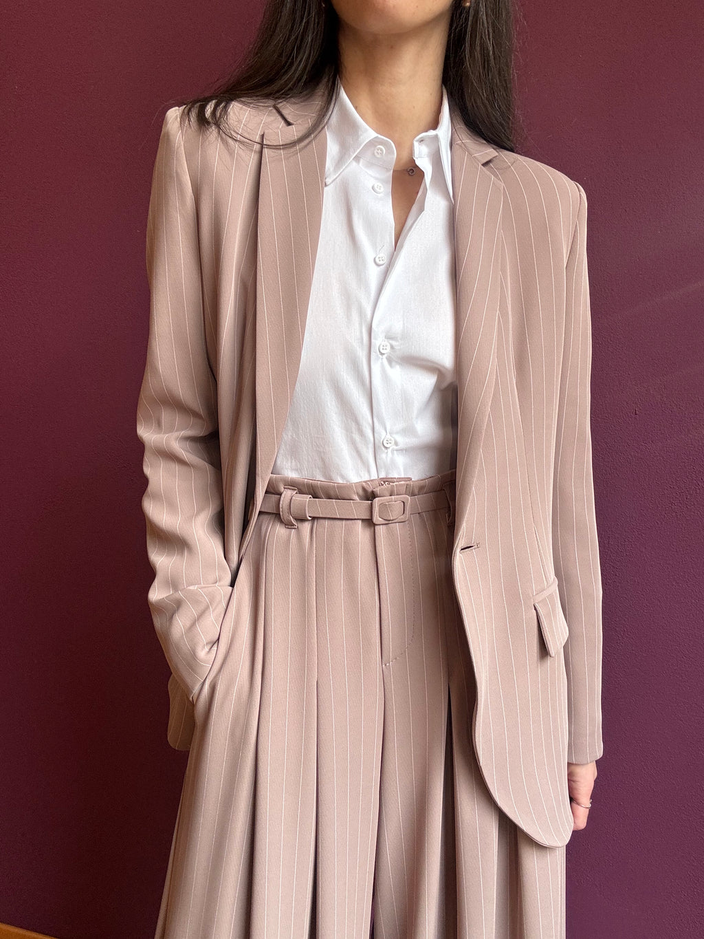 Pinstripe single-breasted jacket