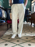 Linen blend oversized trousers with pleats