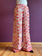 Pantalone melissa in fantasia con elastico in vita