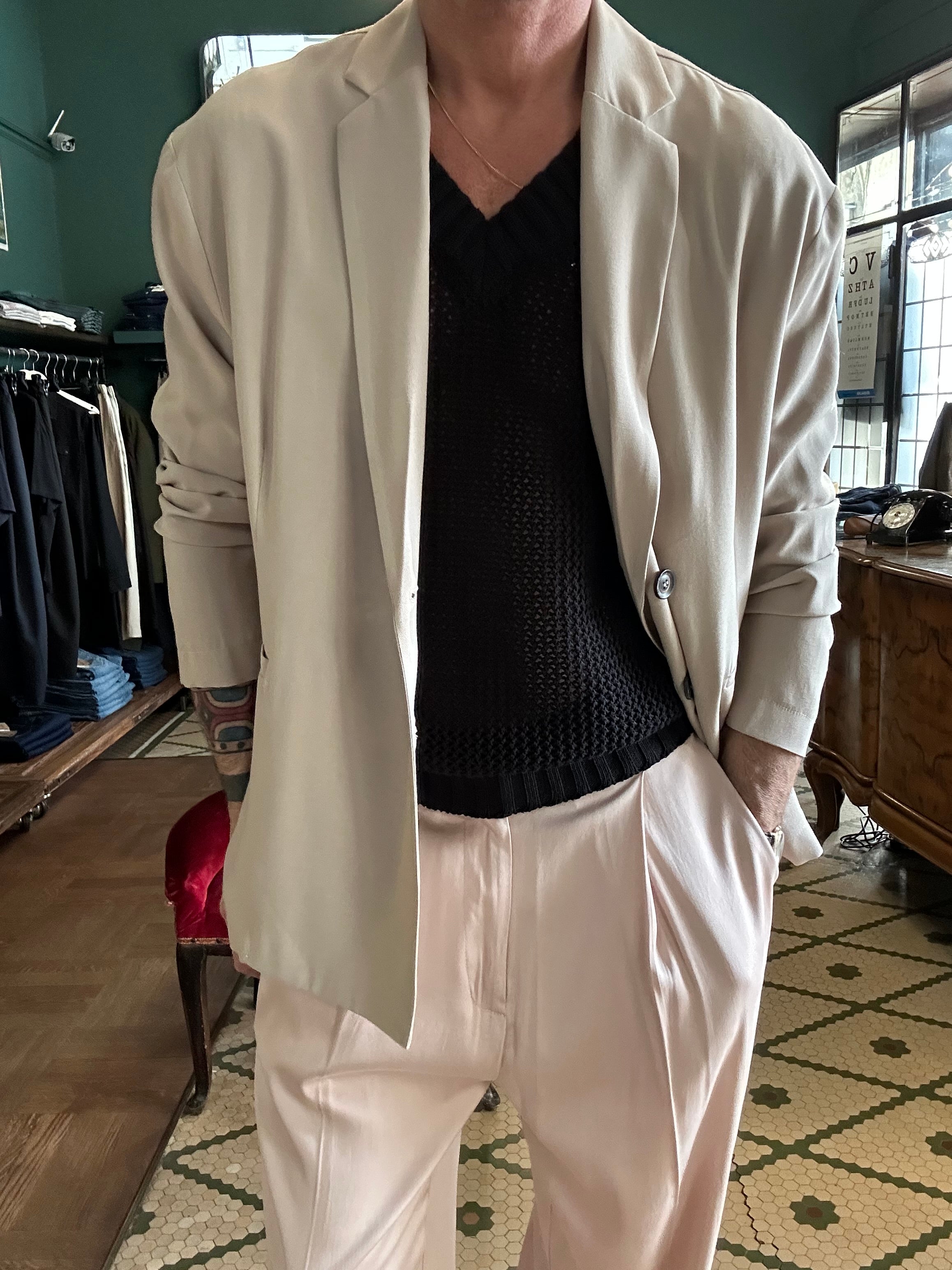 Giacca monopetto oversize beige