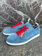 Panchic basse in suede blu e rosso