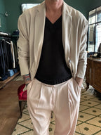 Giacca monopetto oversize beige