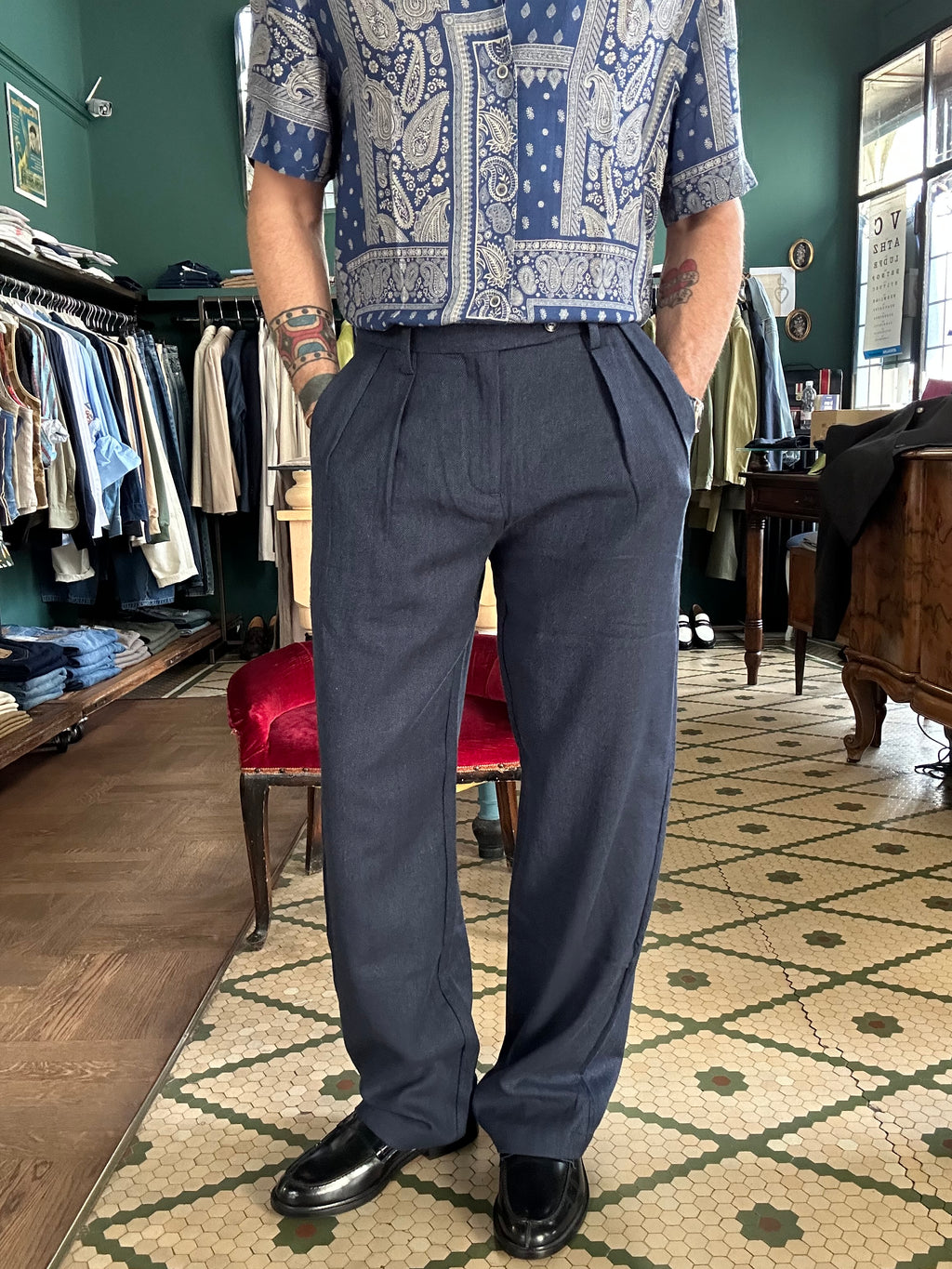 Pantalone Yan Simmon Vardar misto lino spigato