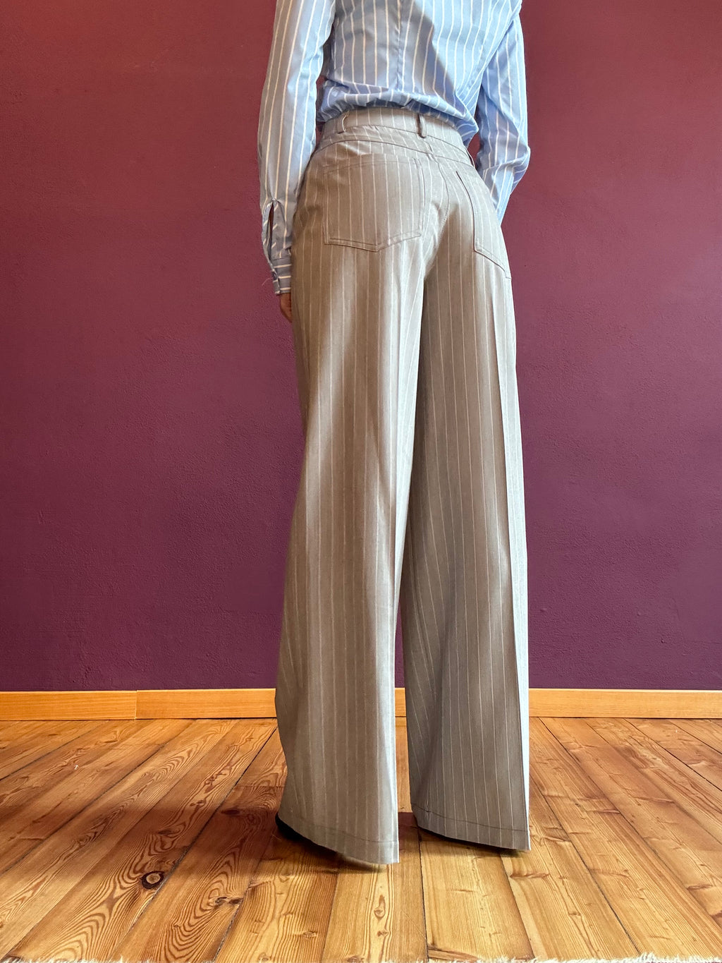 Pantalone gessato grigio