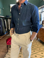 Camicia indaco effetto jeans