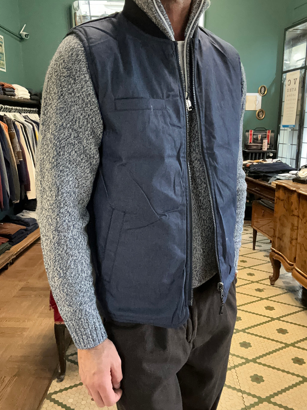 Smanicato reversibile blu