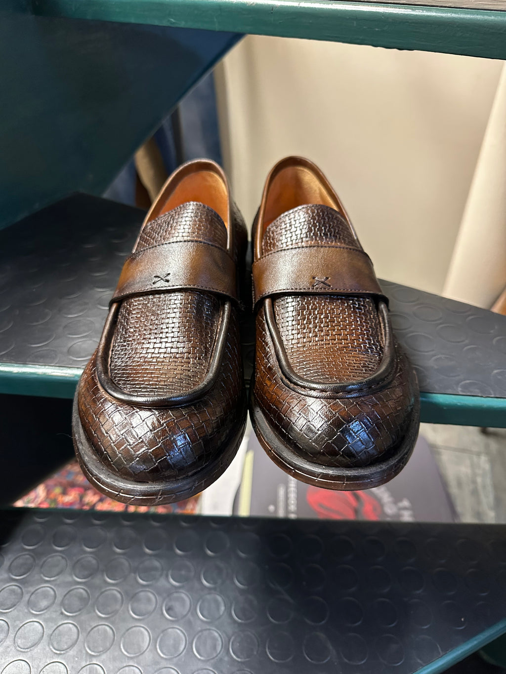 Mocassino tomaia intrecciata