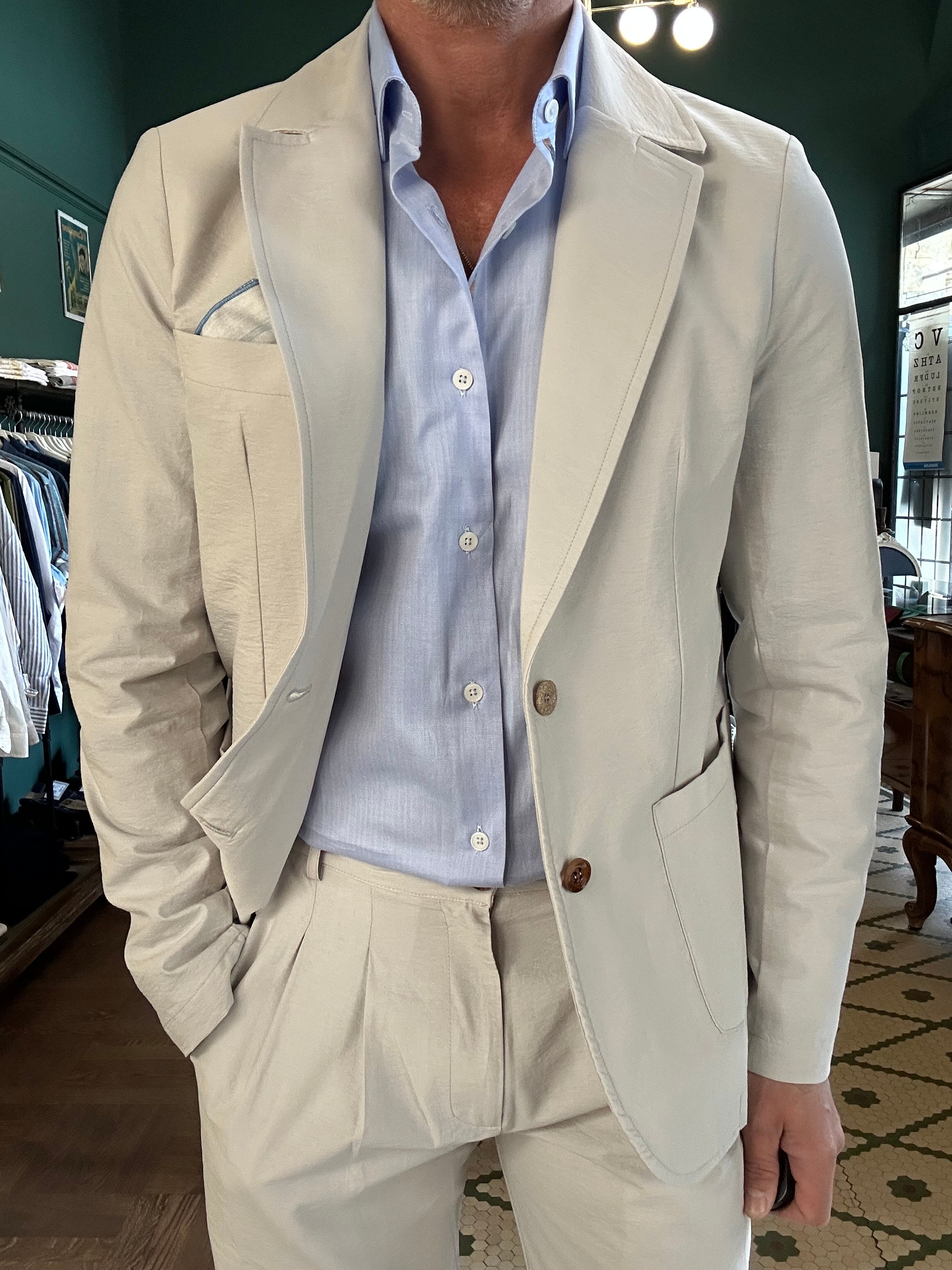 Embossed cotton suit