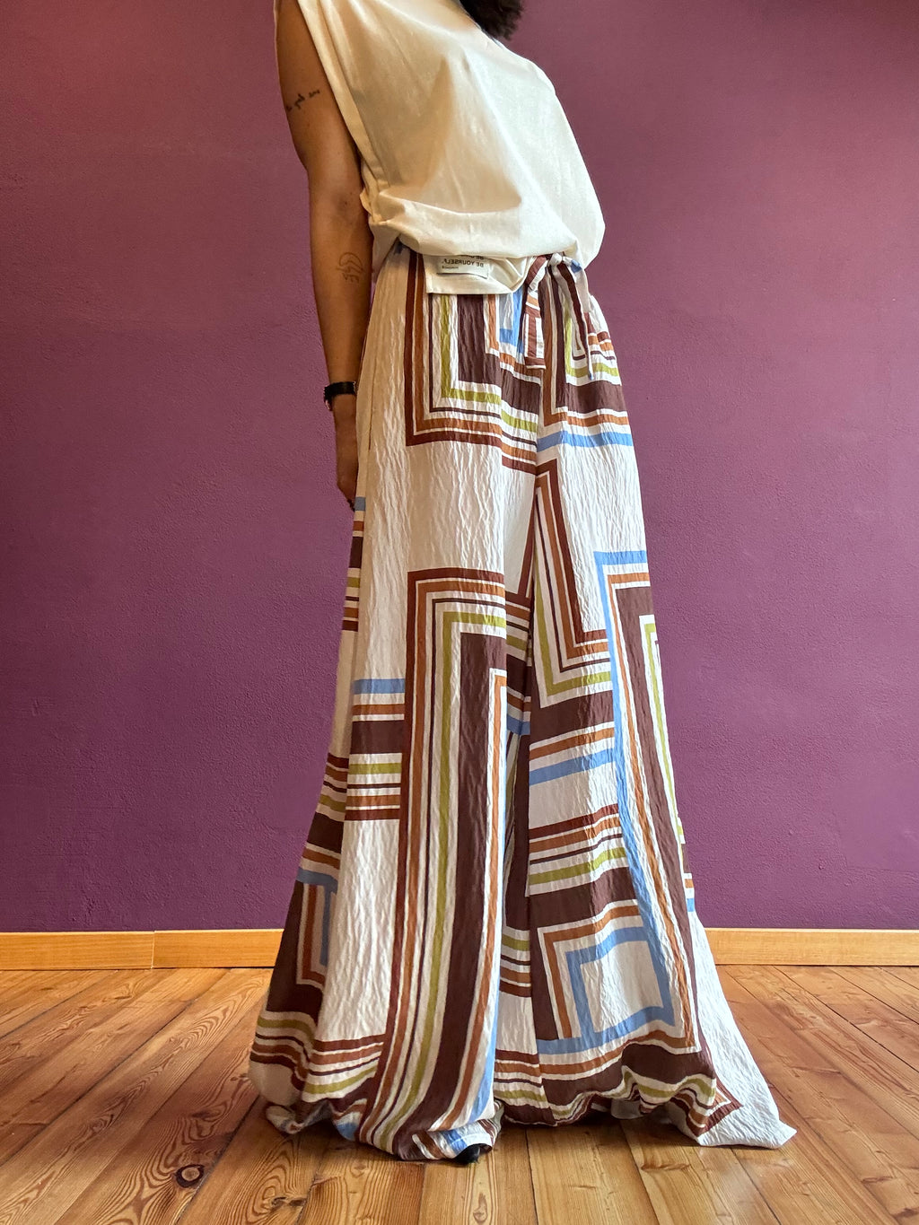 Mira trousers with geometric pattern