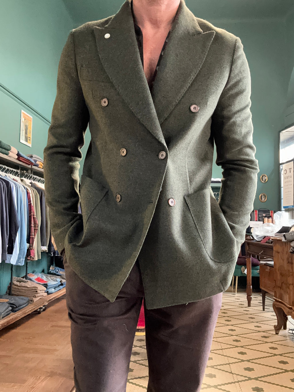 Giacca doppiopetto spigata