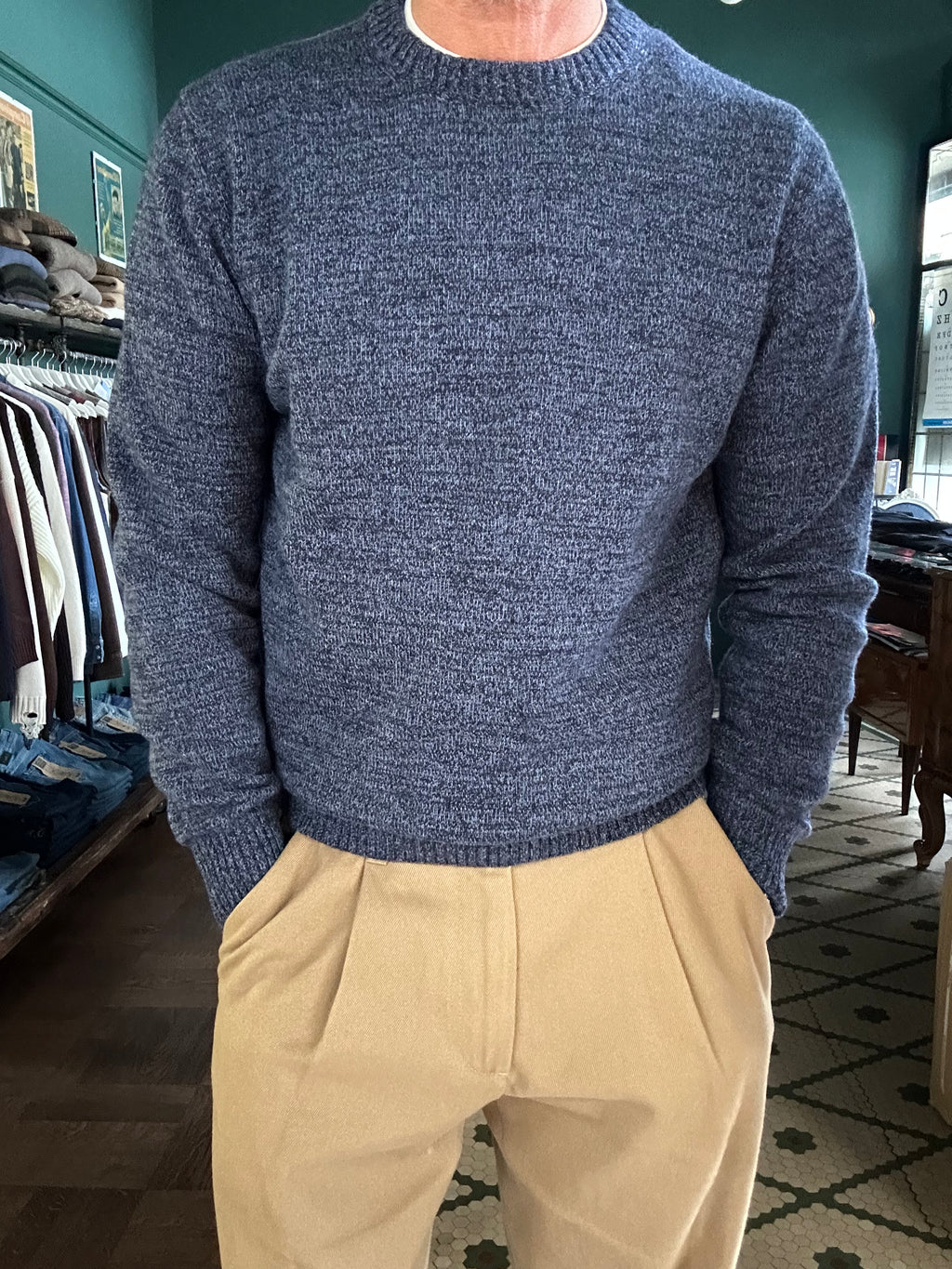 Maglione girocollo lana e cashemire