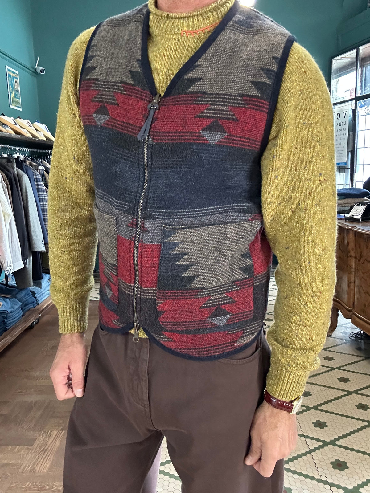 Gilet full zip velluto navajo reversibile inthebox