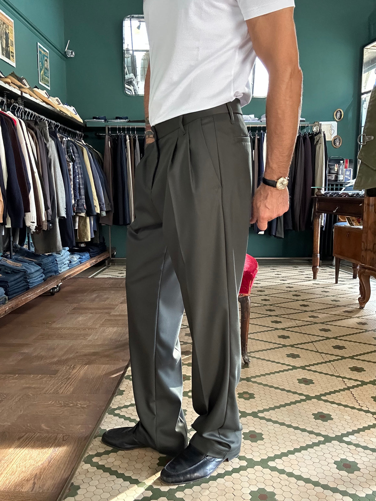 Pantalone doppia pence regular fit