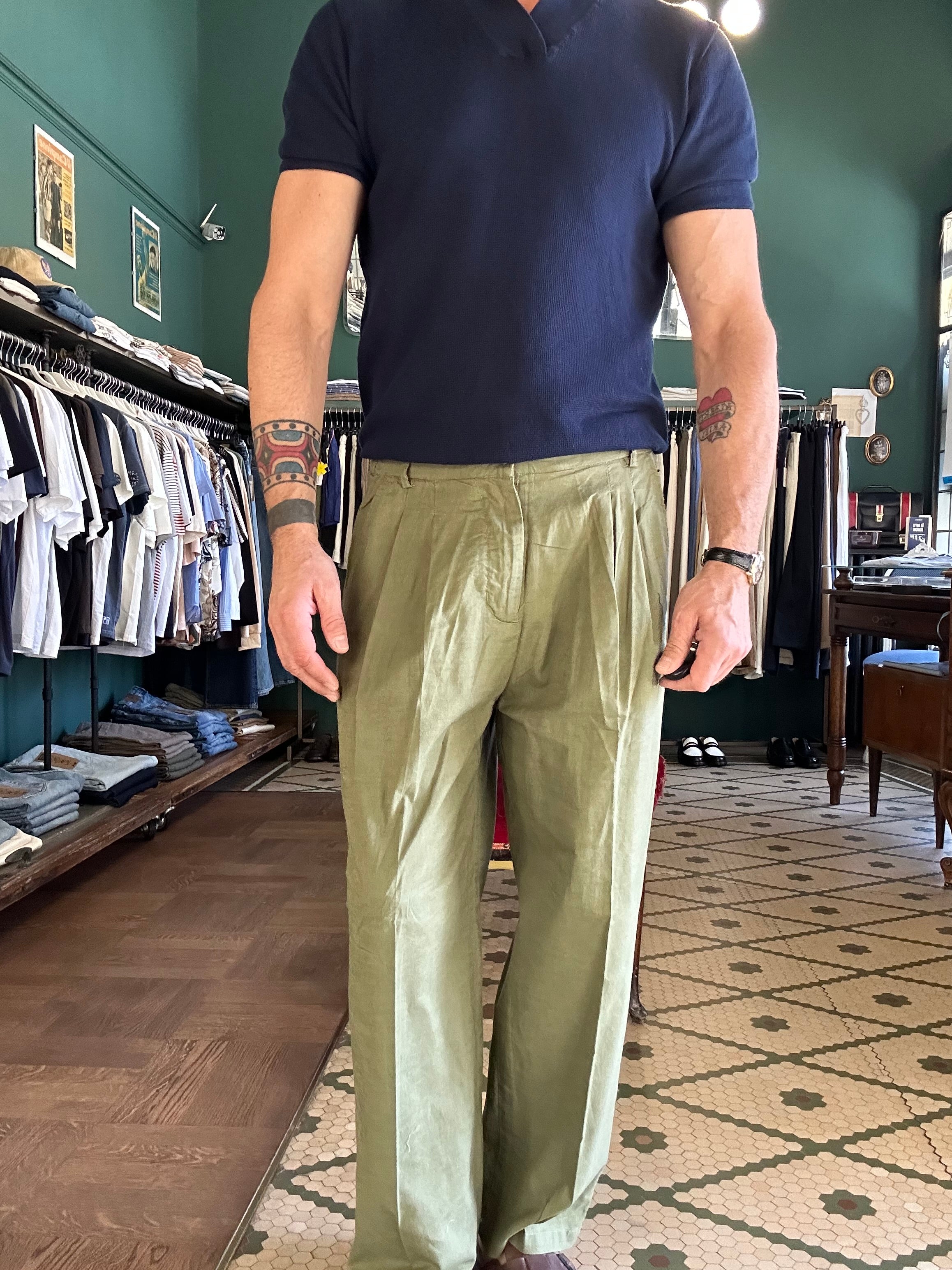 Pantalone over lino cotone