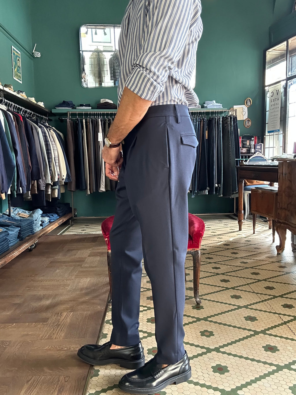 Pantalone Dylan con pence made in Italy