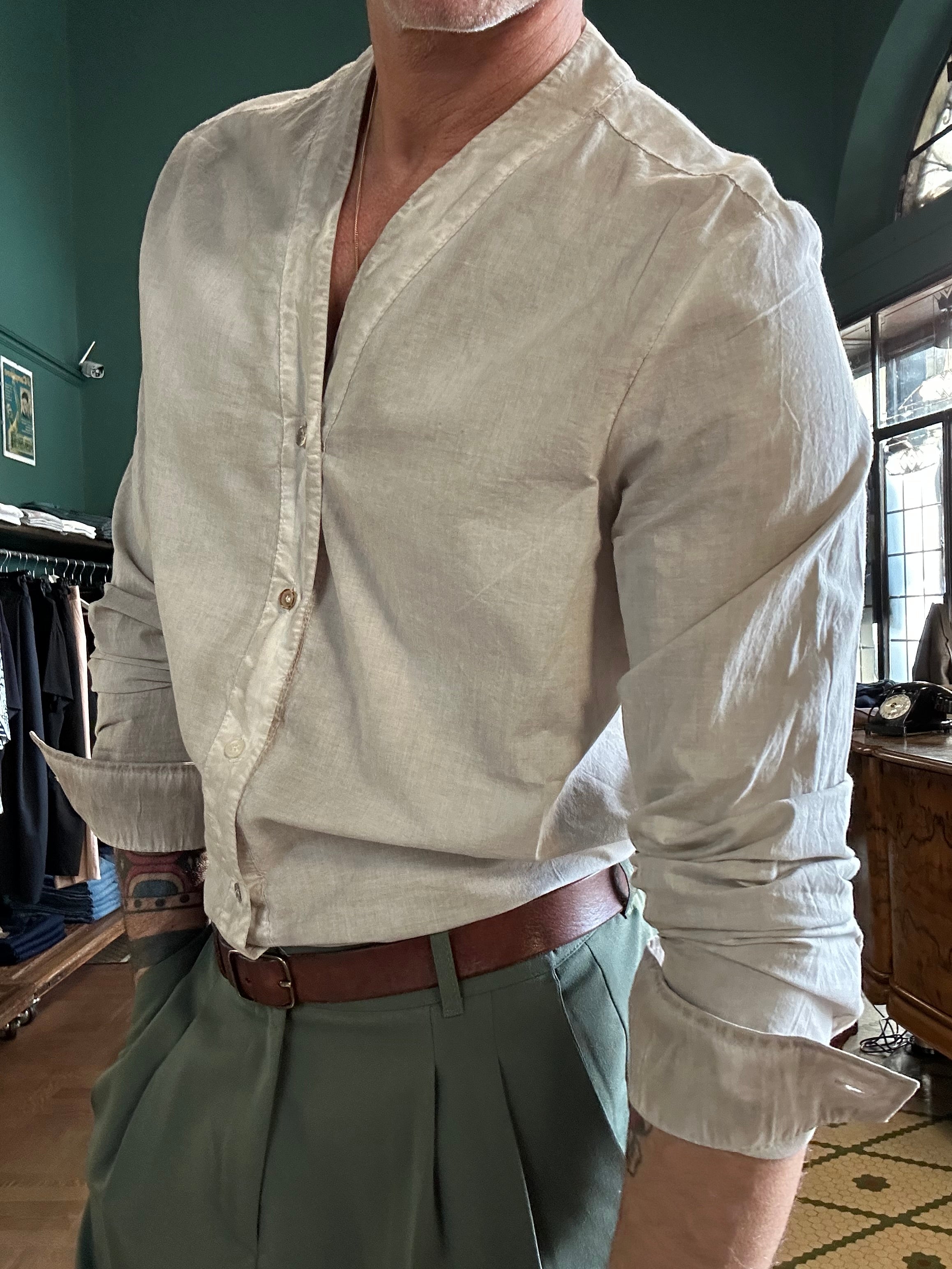 Camicia koon sciallata in mussola di cotone