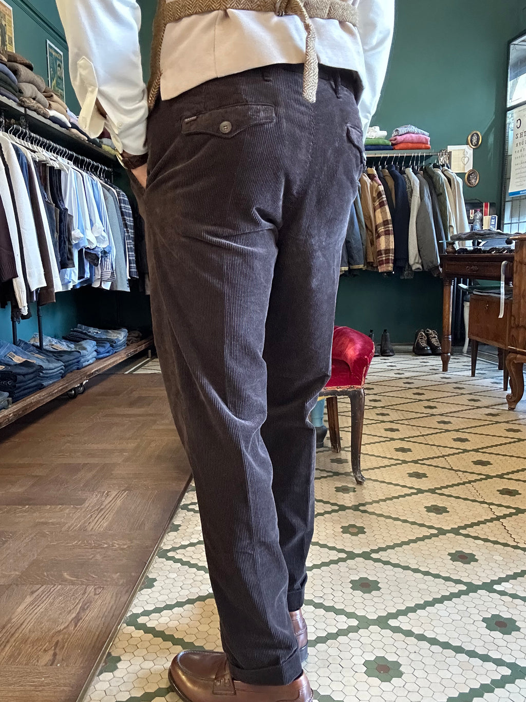 Pantalone Rio velluto coste con pence