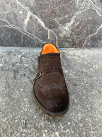 Scarpe Double monk in pelle scamosciata