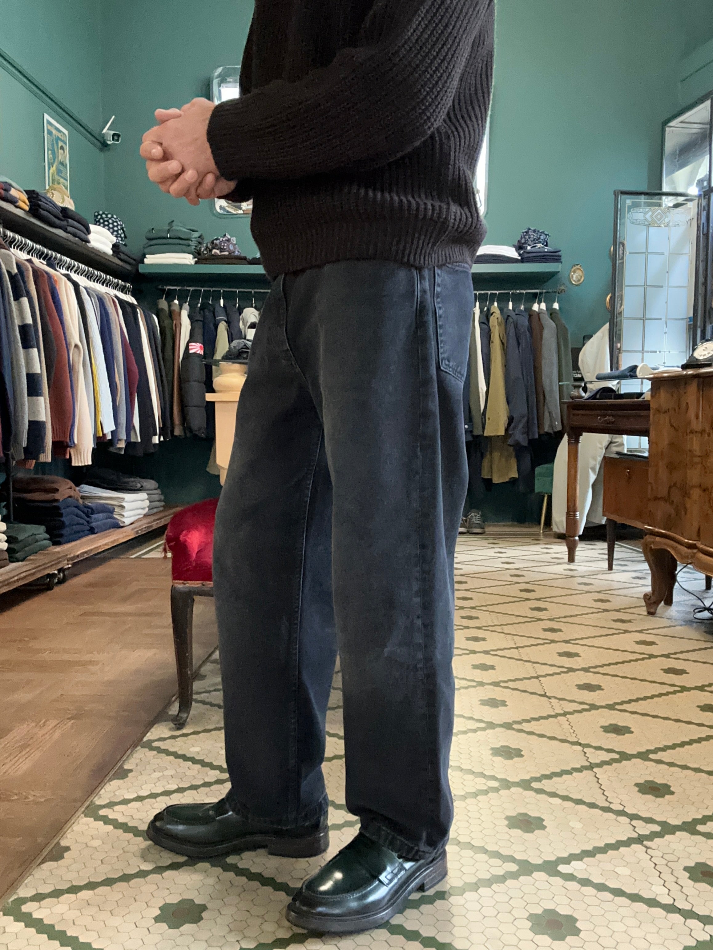 Jeans nero baggy baloon