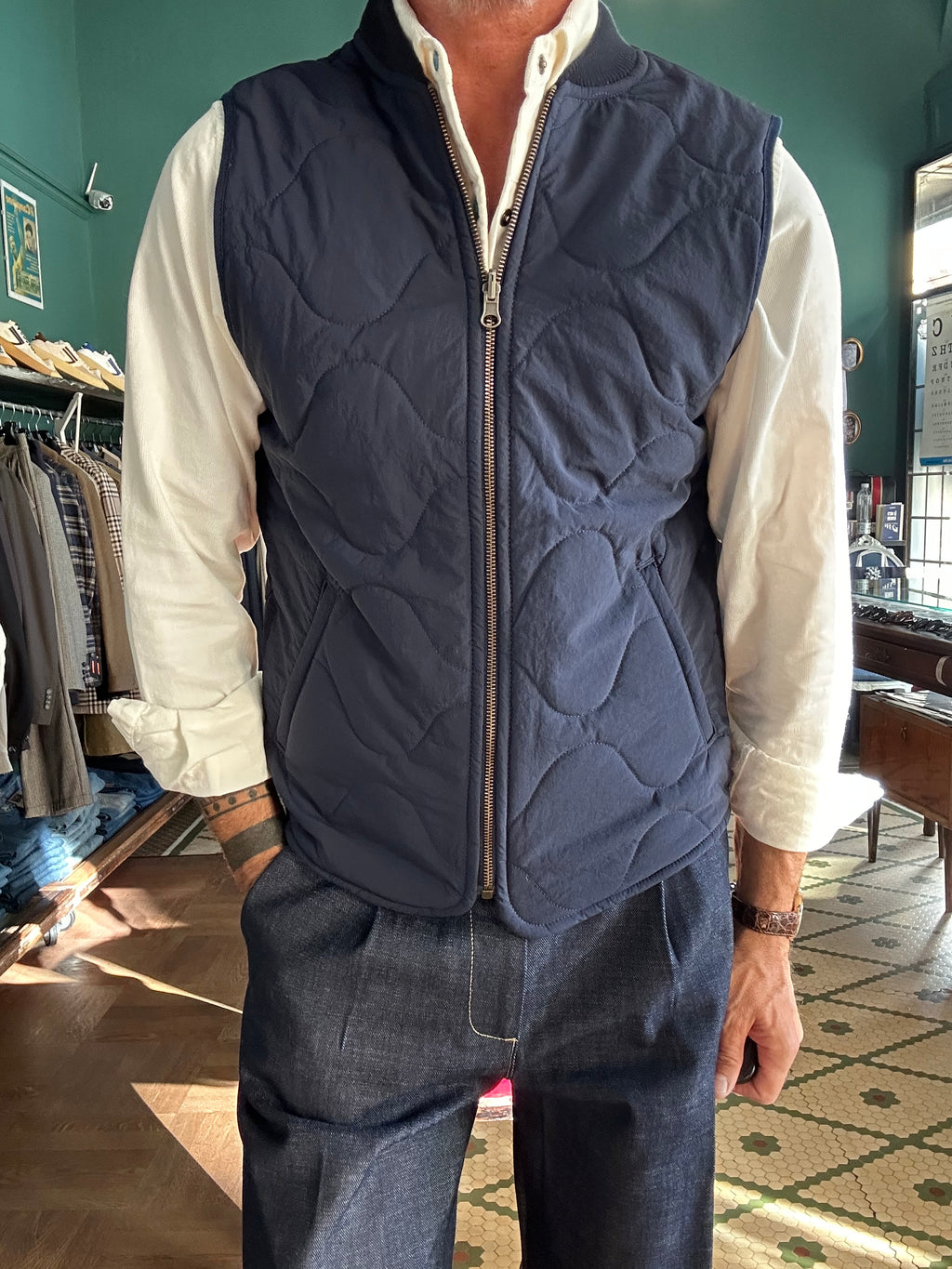 Gilet onion liver seawolf double-face tartan wool Chesapeack’s