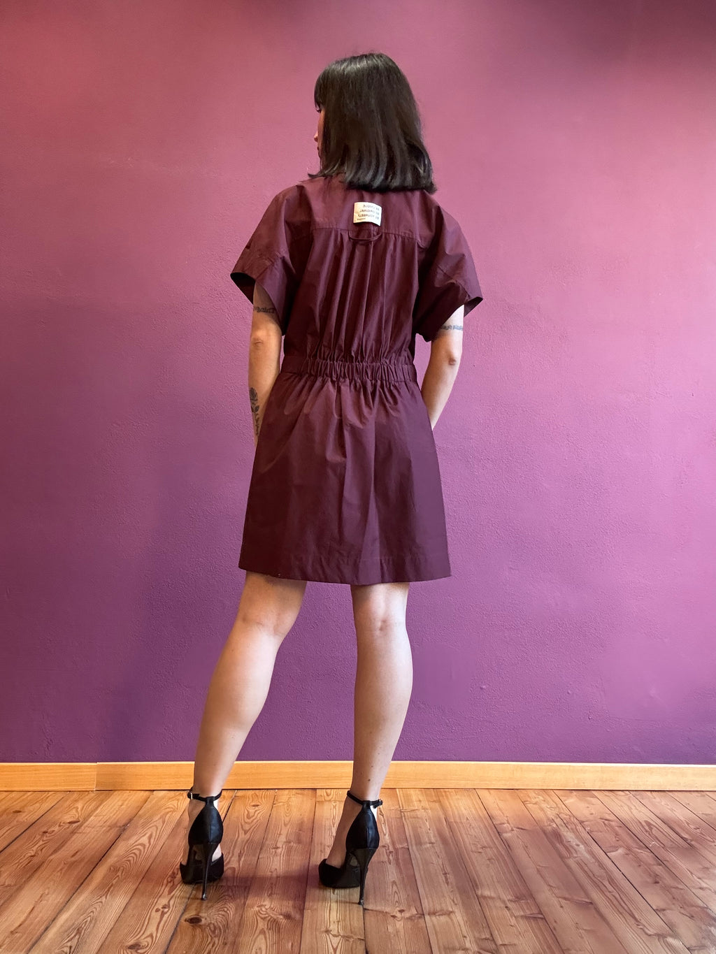 Abito Camicia Mira Bordeaux 100% cotone