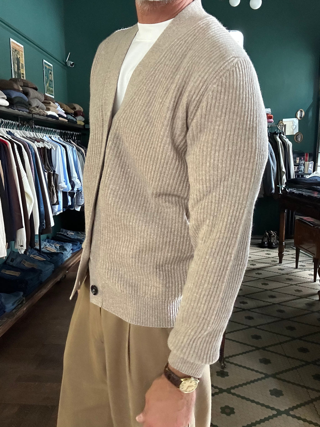 Cardigan costa inglese 80% lana