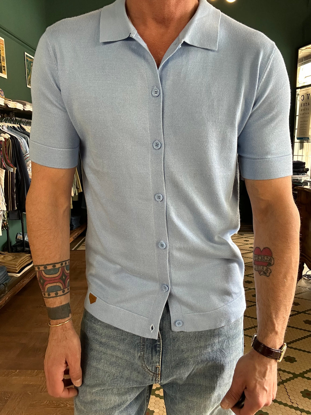 Knitted polo shirt
