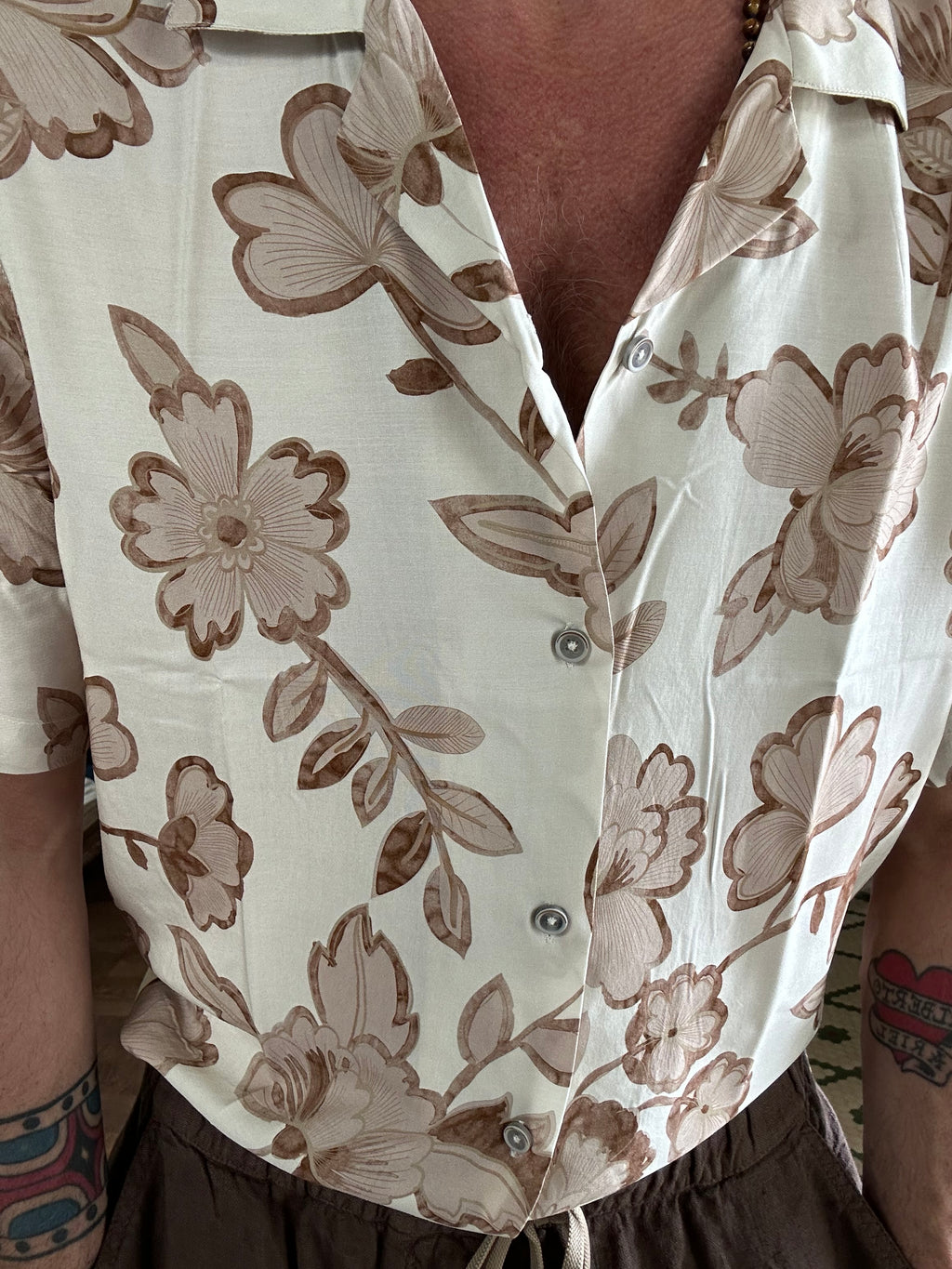 Camicia collo Hawaii fantasia floreale