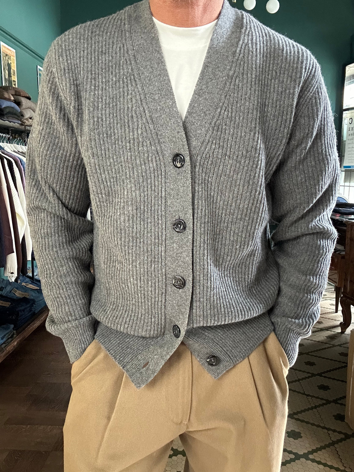 Cardigan costa inglese 80% lana