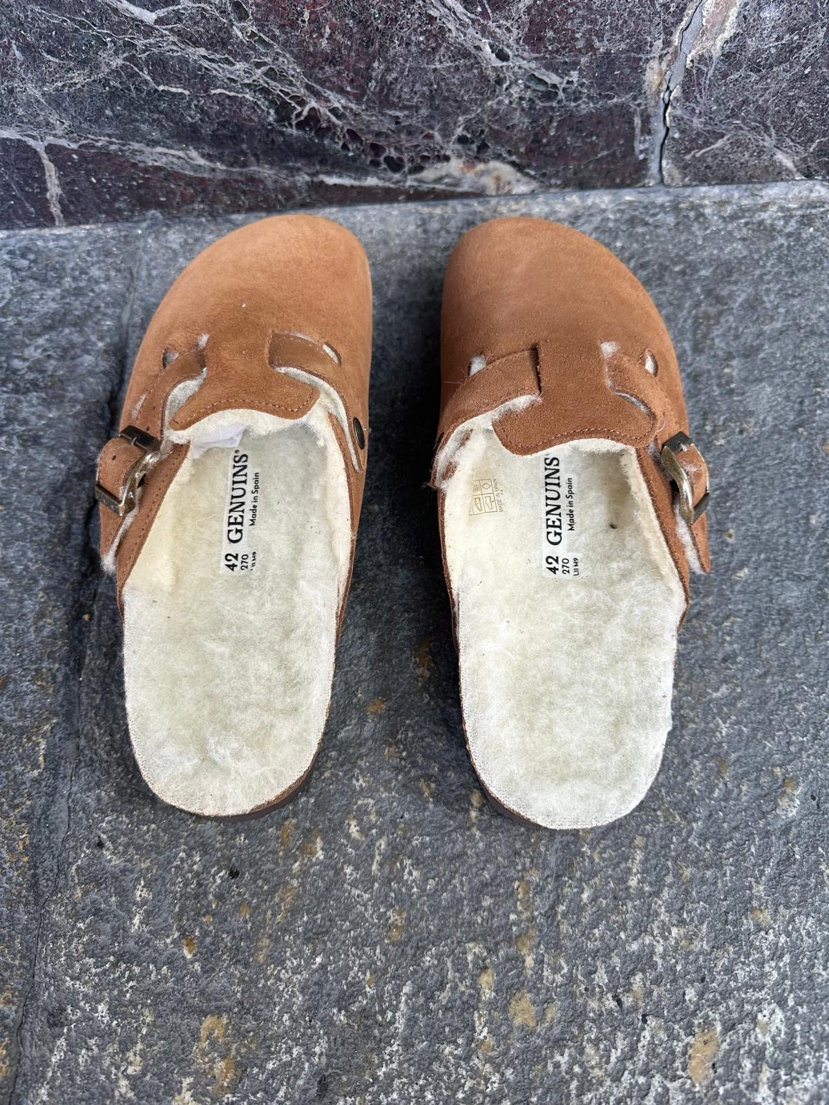 Sabot riva velour wool mandorla