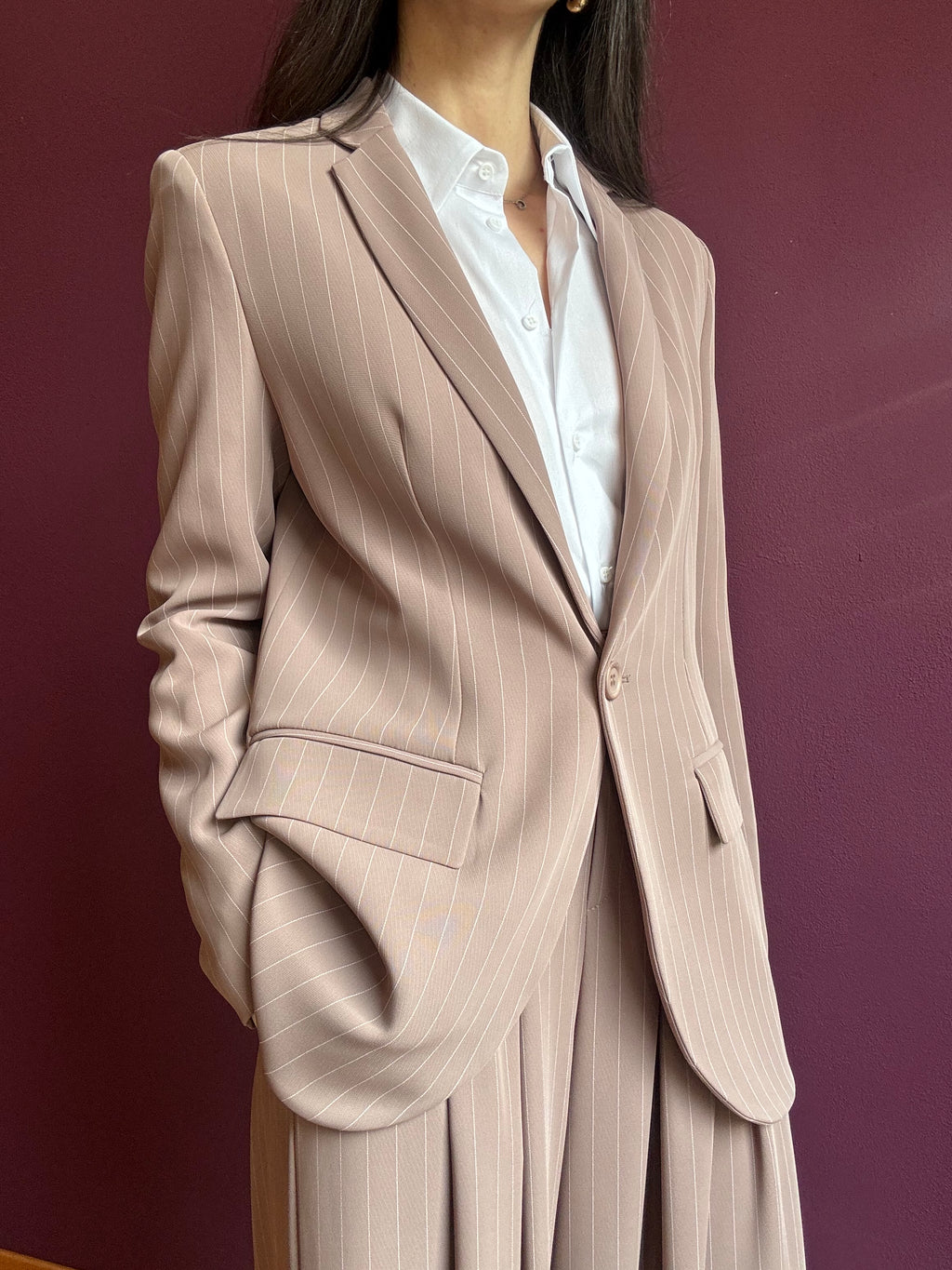 Pinstripe single-breasted jacket