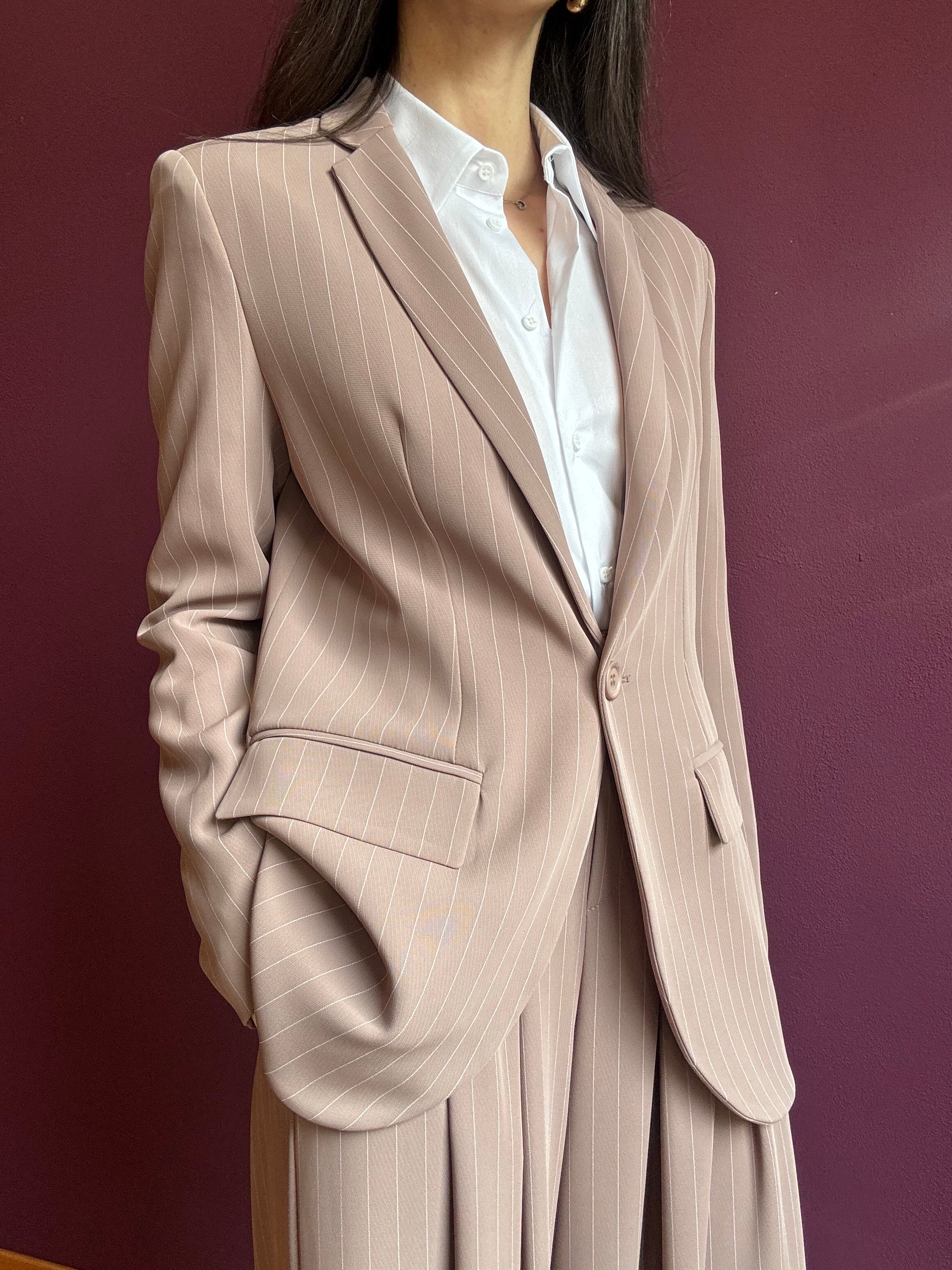 Pinstripe single-breasted jacket