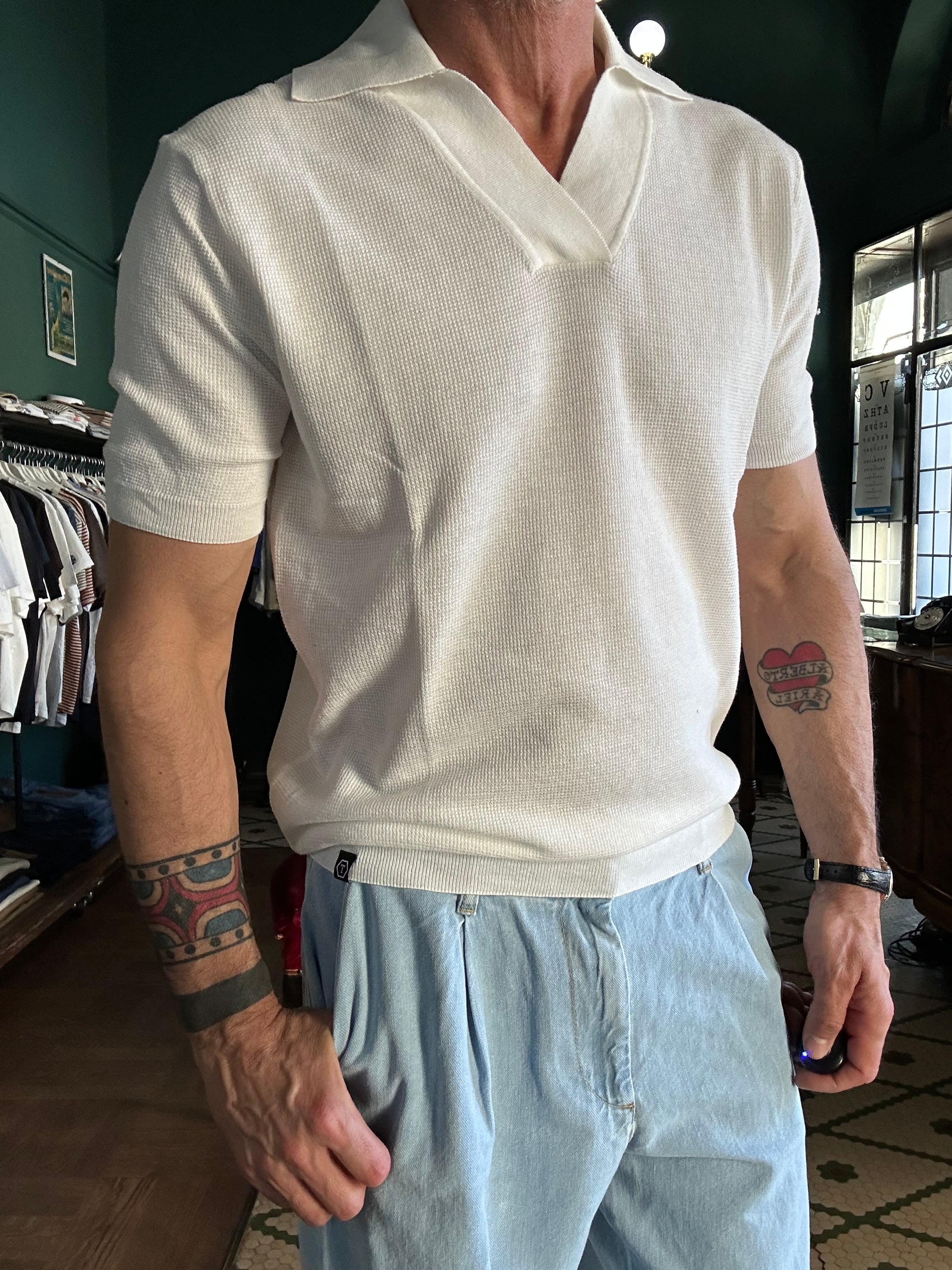 Polo maglina in cotone operato