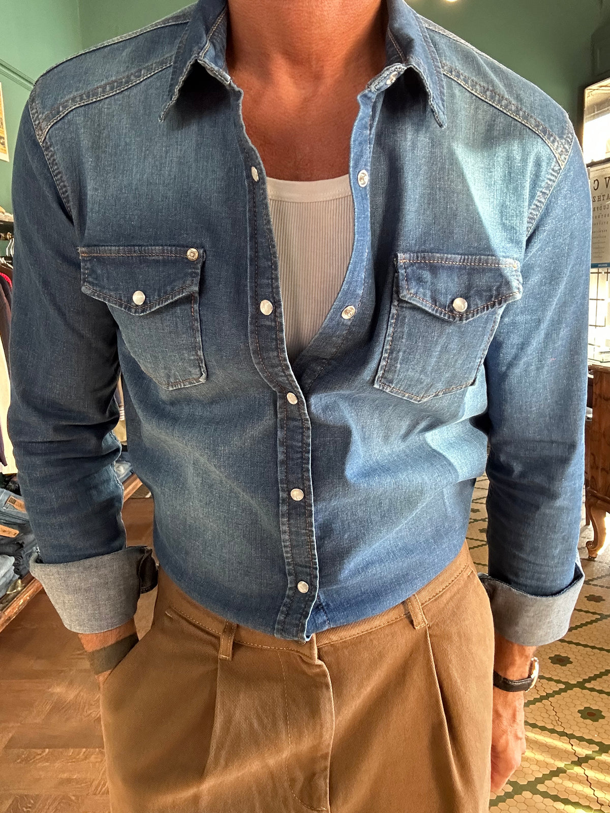 Camicia denim slim fit