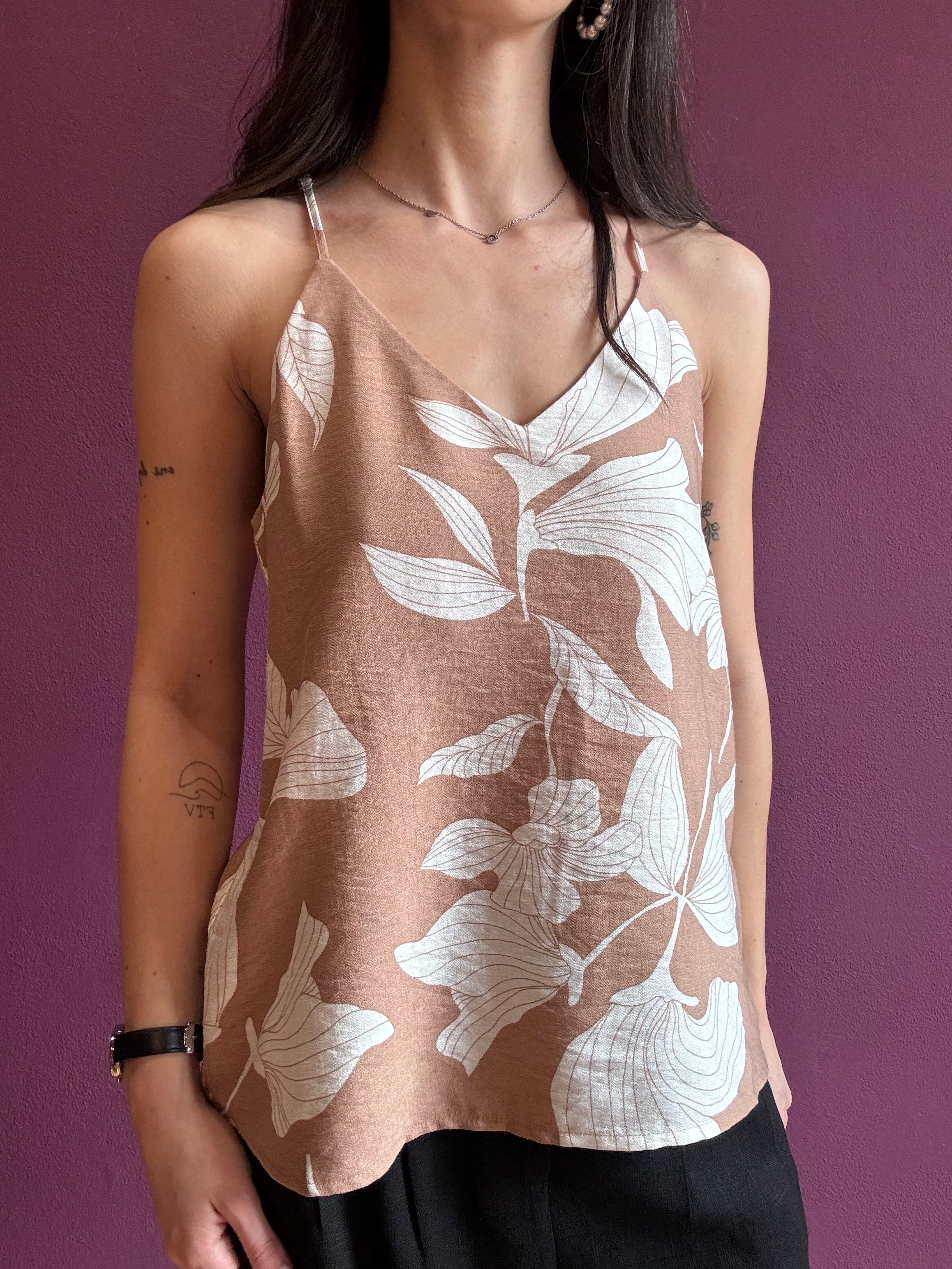 Top mit Camisole-Muster