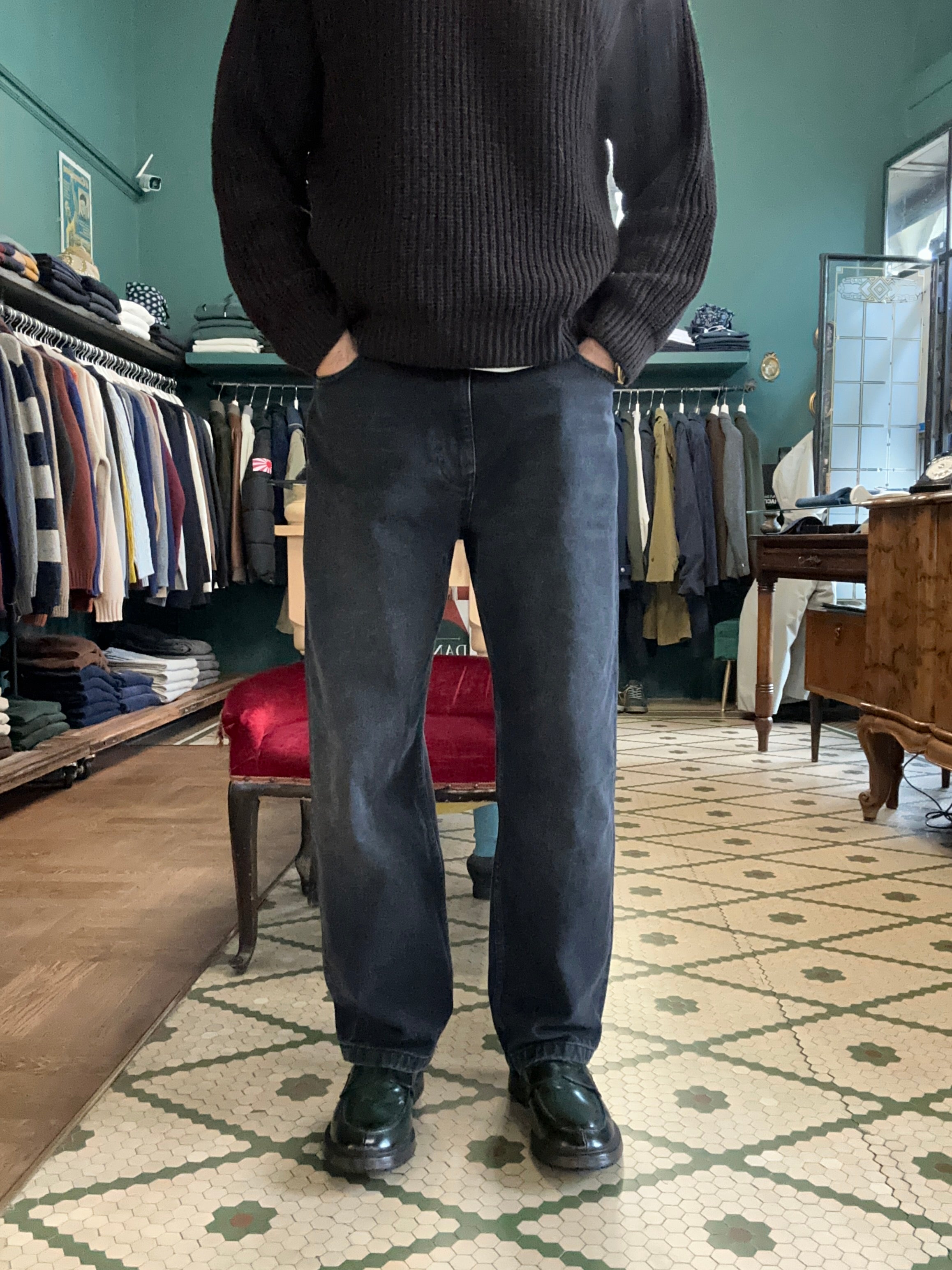 Jeans nero baggy baloon