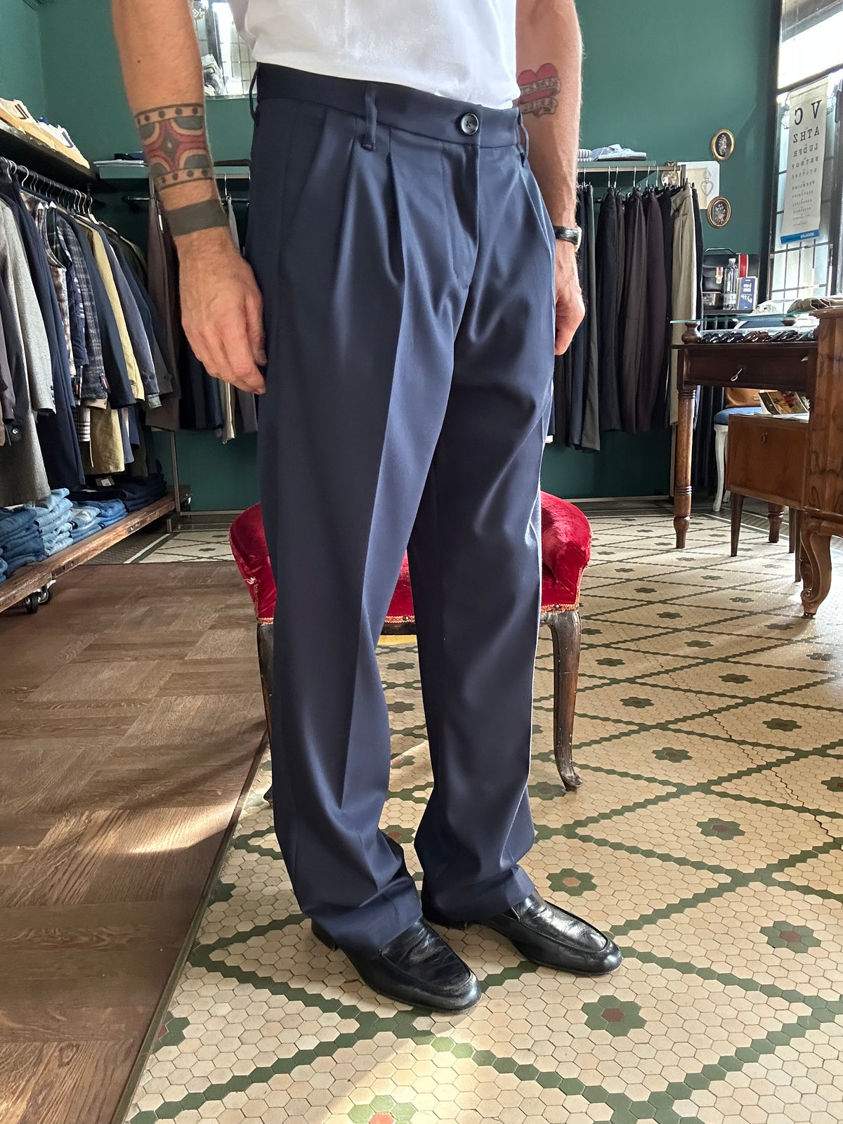 Pantalone doppia pence regular fit
