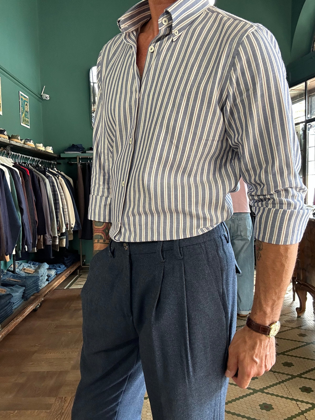 Camicia botton-down a righe