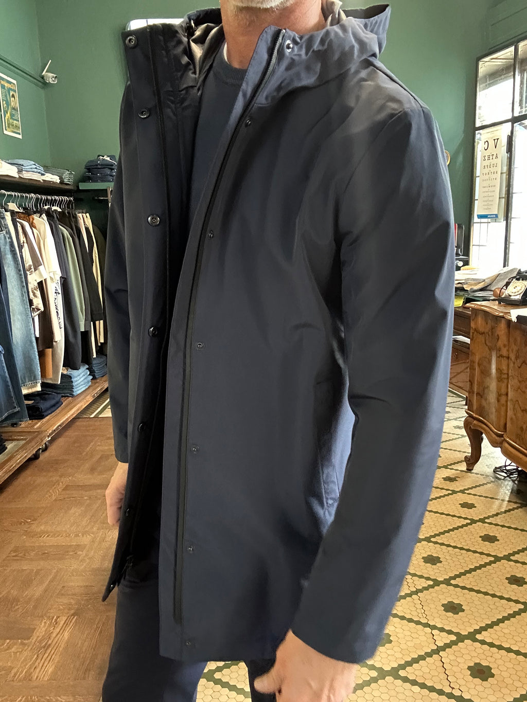 Parka impermeabile blu