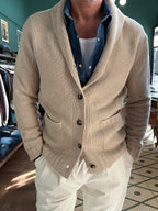 Cardigan sciallato 100% lana Made in Italy