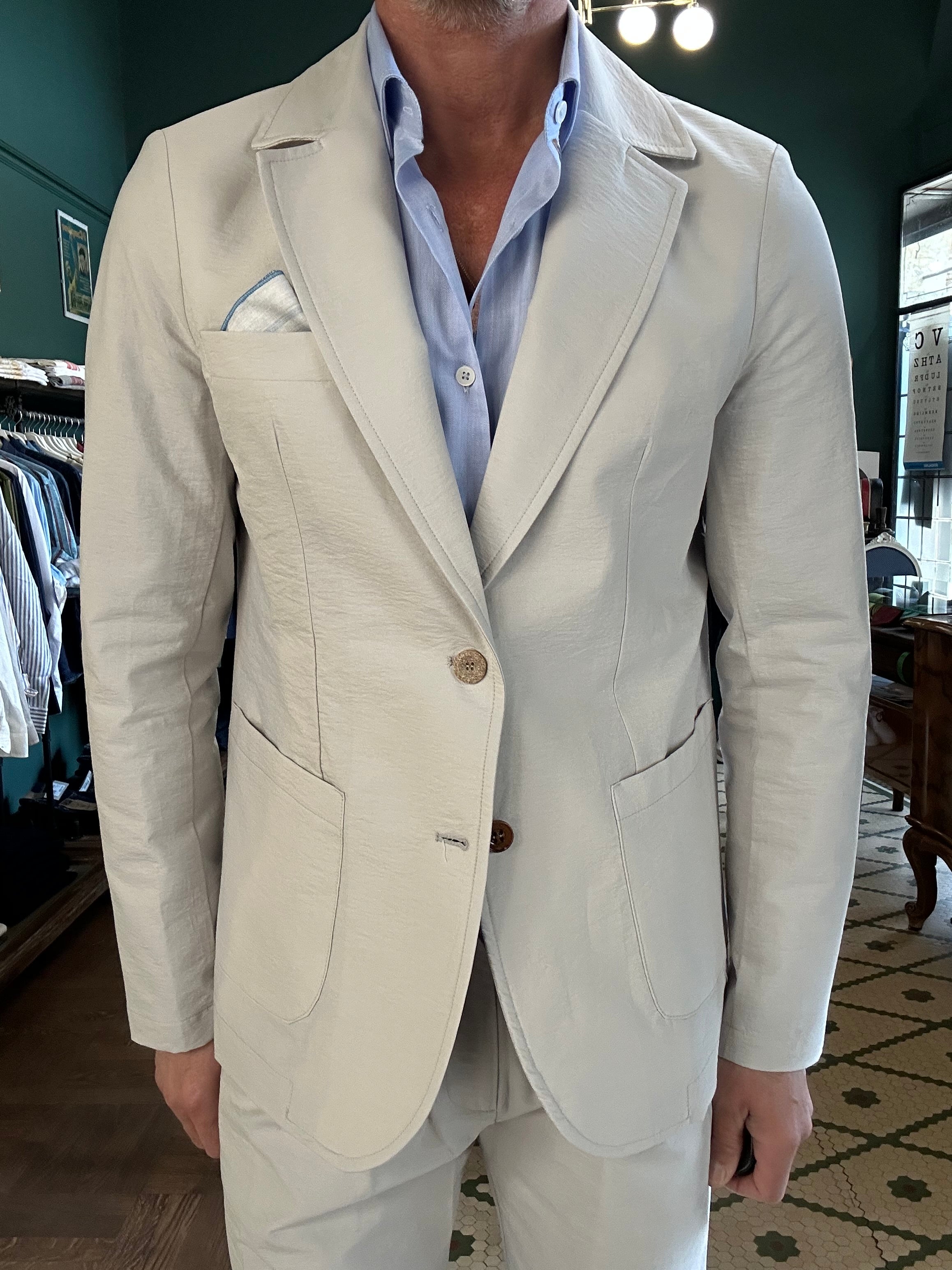 Embossed cotton suit