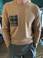 Maglione Koon girocollo con taschino misto lana