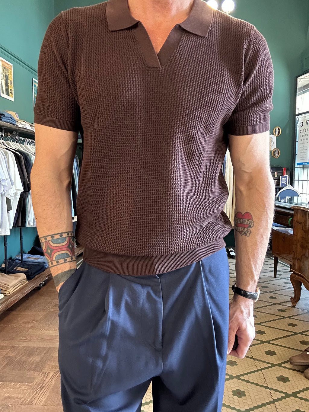 Polo 100% cotone con trama
